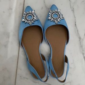 Pastel blue Cinderella flats